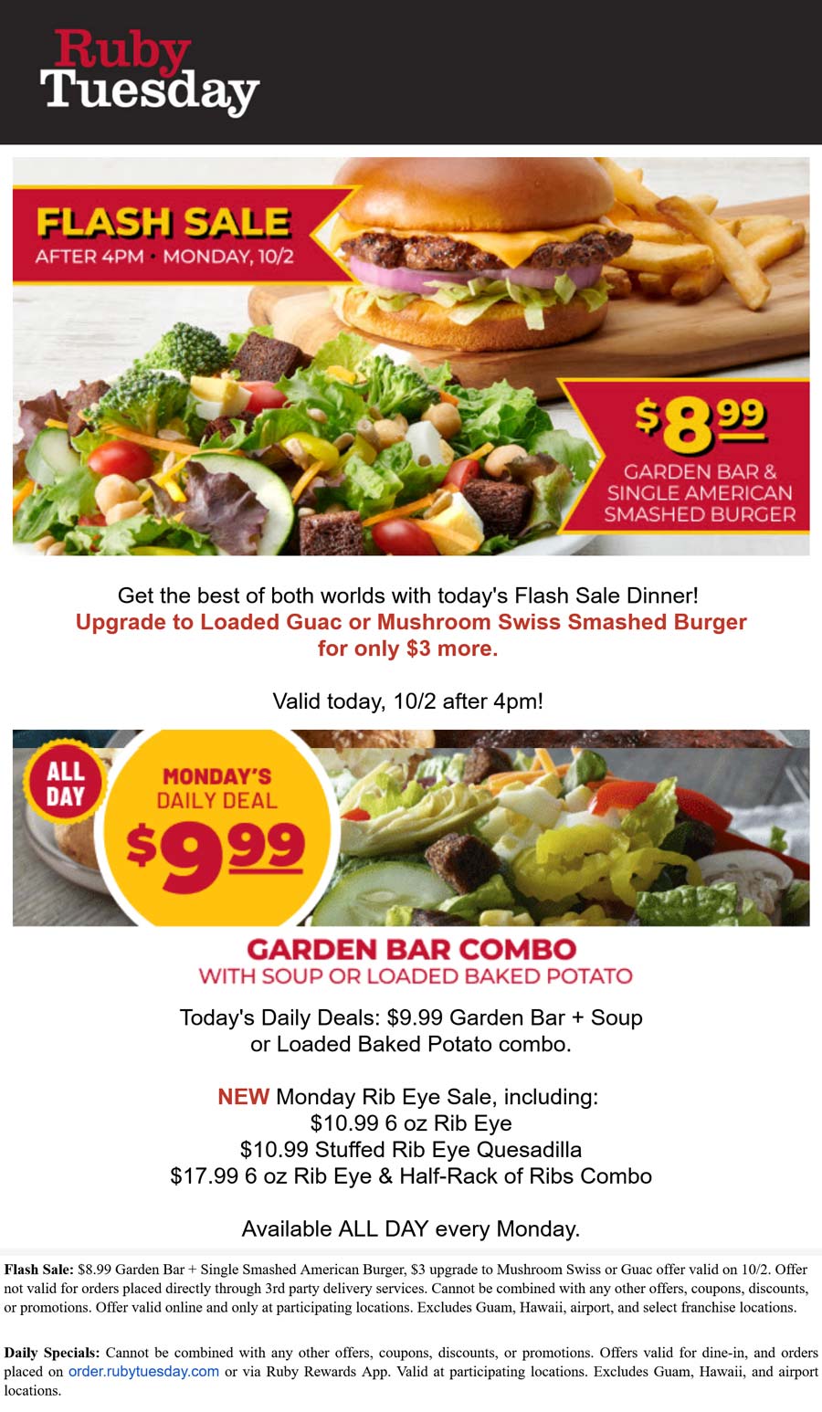 Ruby Tuesday February 2024 Coupons and Promo Codes 🛒