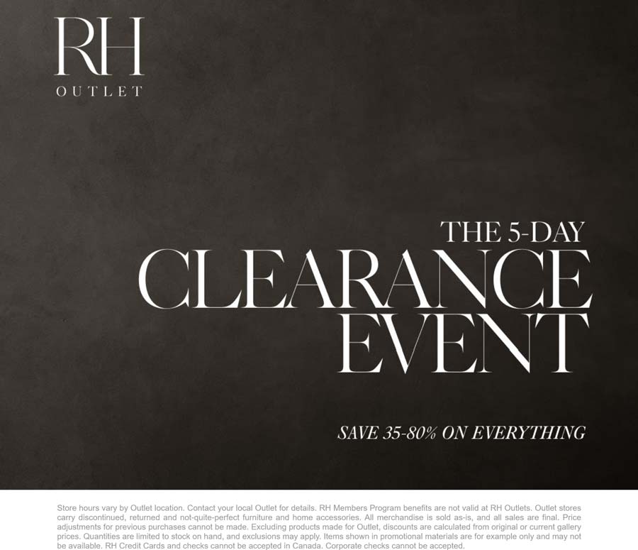 RH Outlet Locations January 2024 Coupons and Promo Codes 🛒