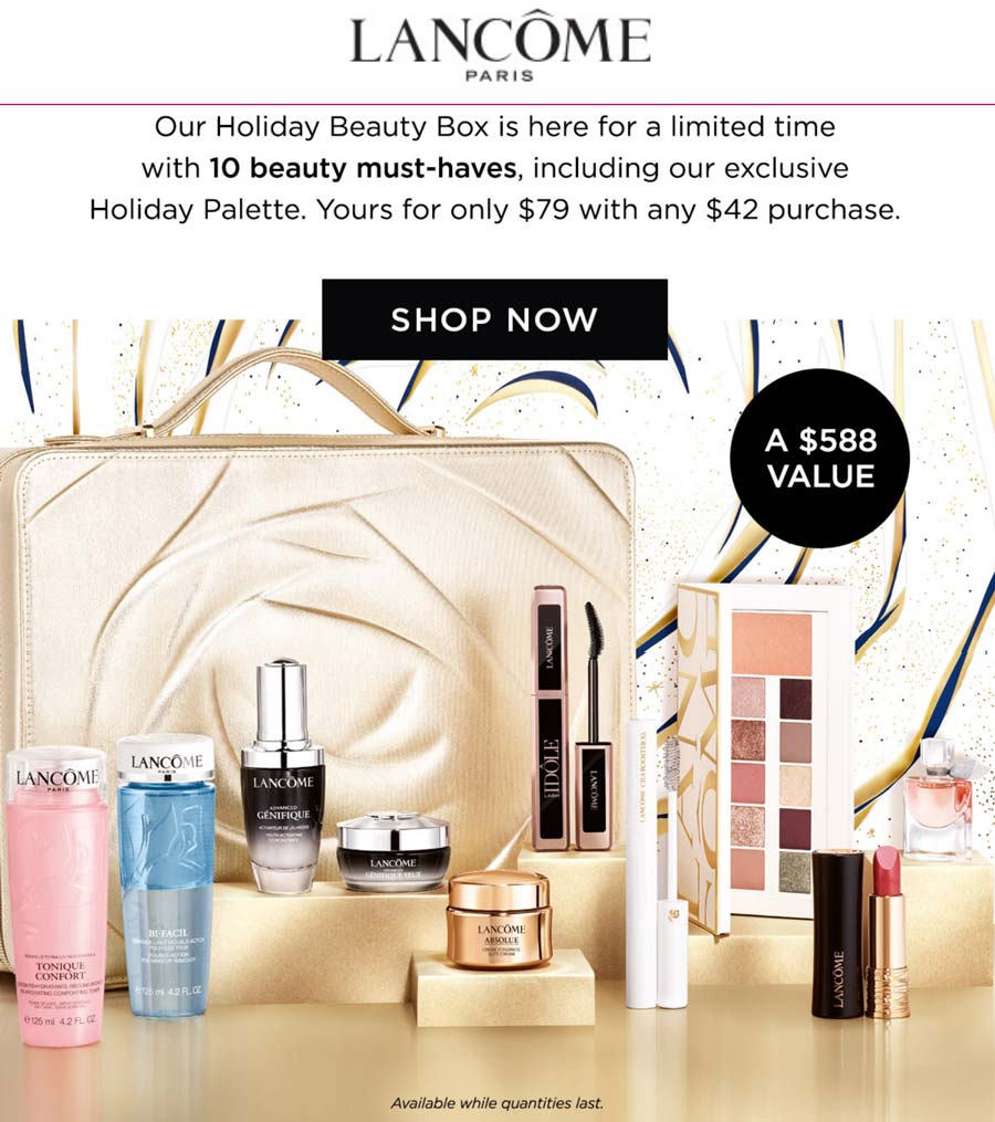 500 Holiday Beauty Box For 79 At Lancome Cosmetics 10 Lancome 500-holiday-beauty-box-for-79-at-lancome-cosmetics-10-lancome