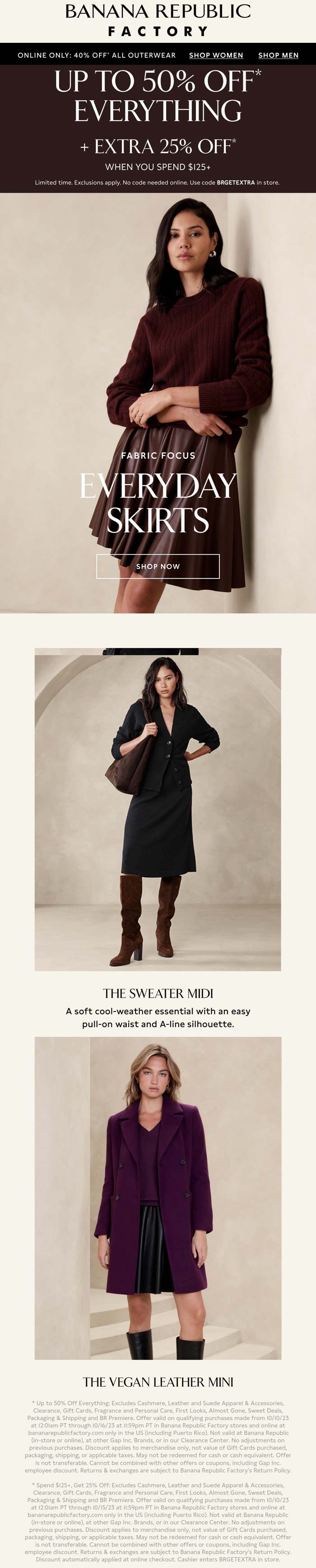 Banana Republic Factory January 2024 Coupons and Promo Codes 🛒