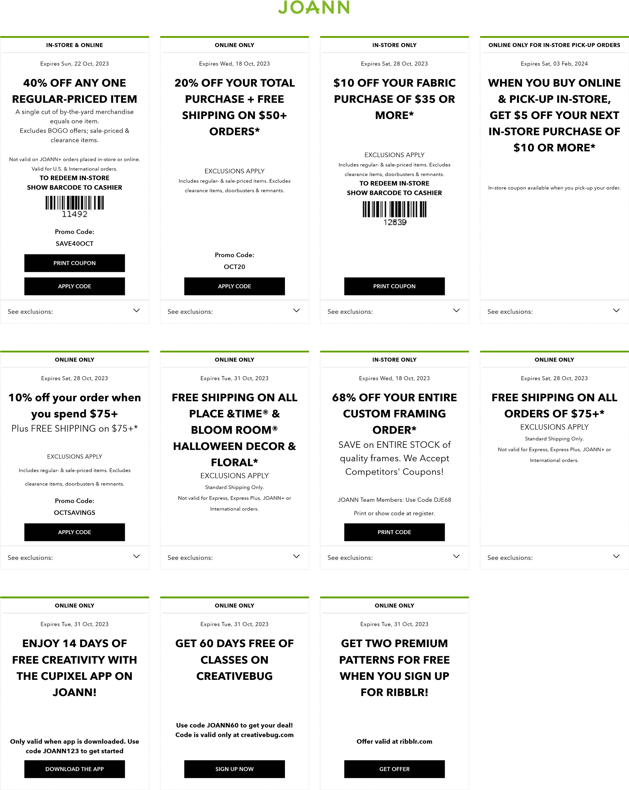 JoAnn coupons & promo code for [June 2025]