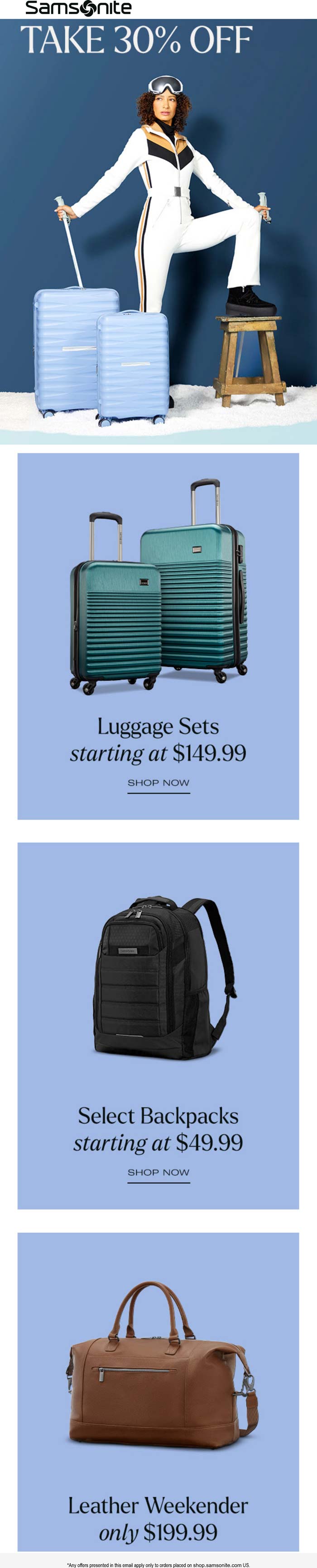 Samsonite coupons & promo code for [February 2025]