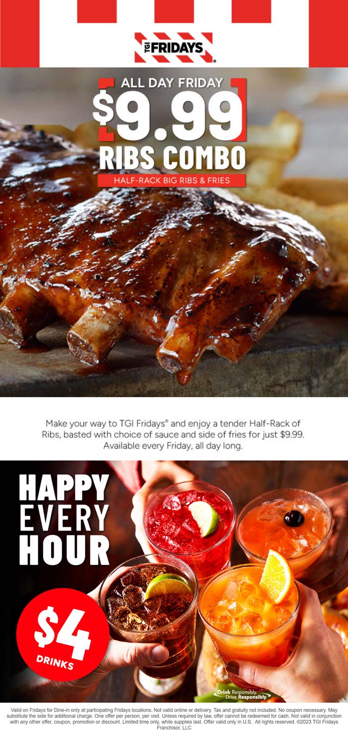 TGI Fridays January 2024 Coupons And Promo Codes   October 2023 292 Tgi Coupon 12846 