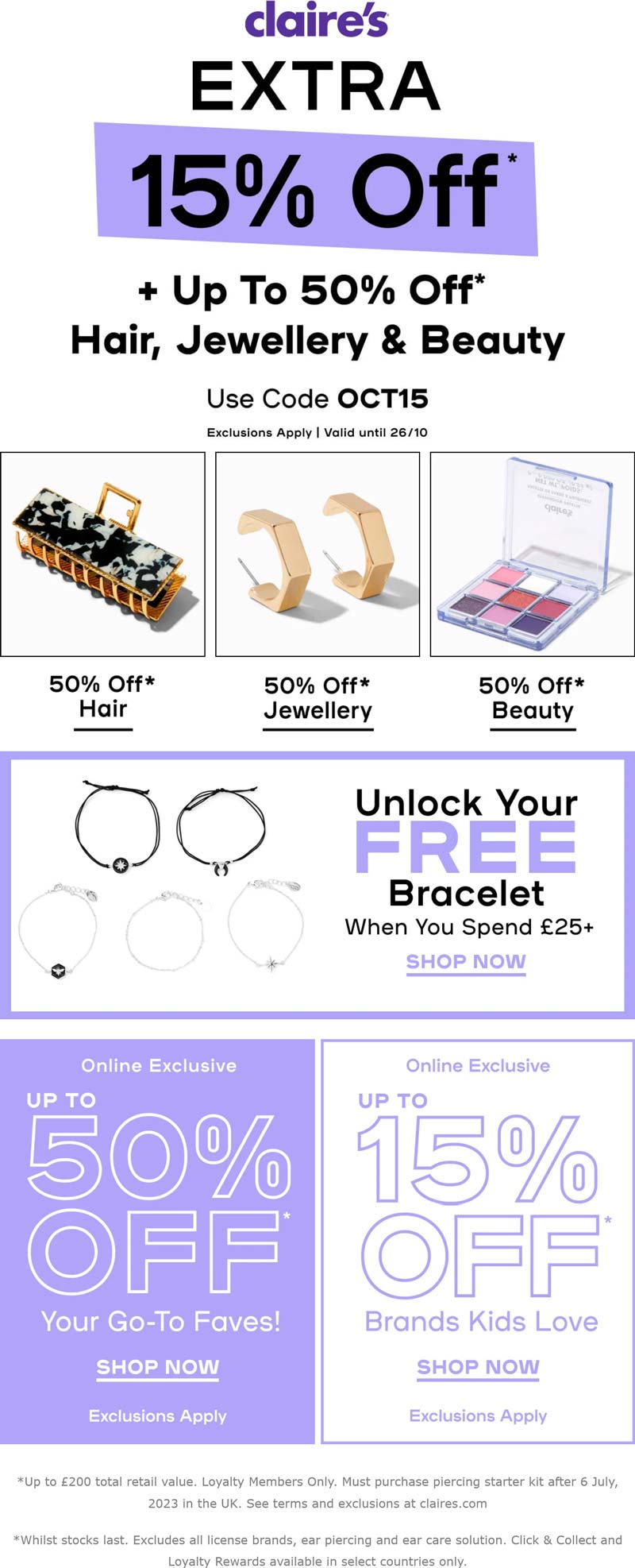 Claires coupons & promo code for [June 2025]