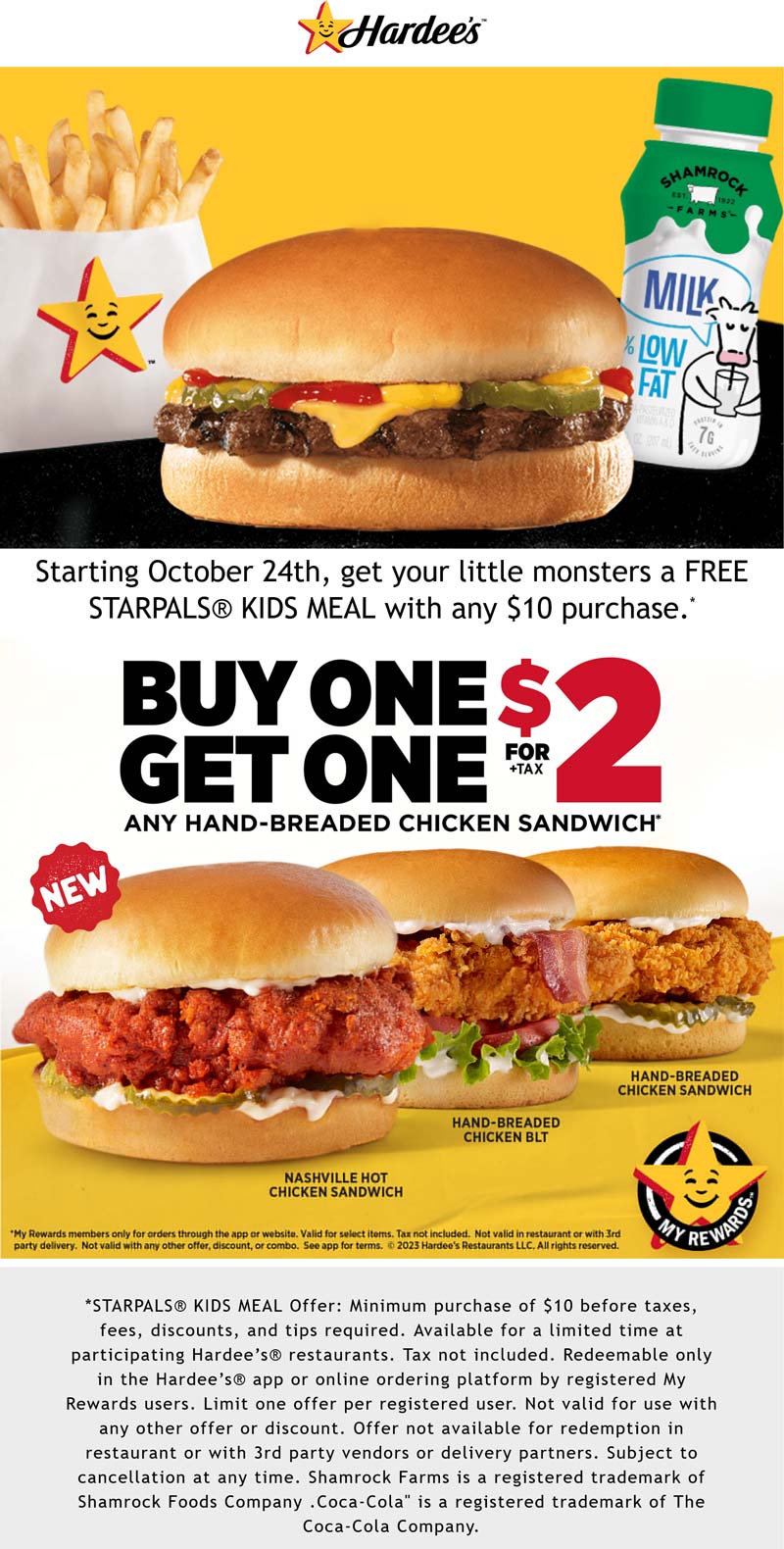 Free kids meal on 10 & more at Hardees hardees The Coupons App®