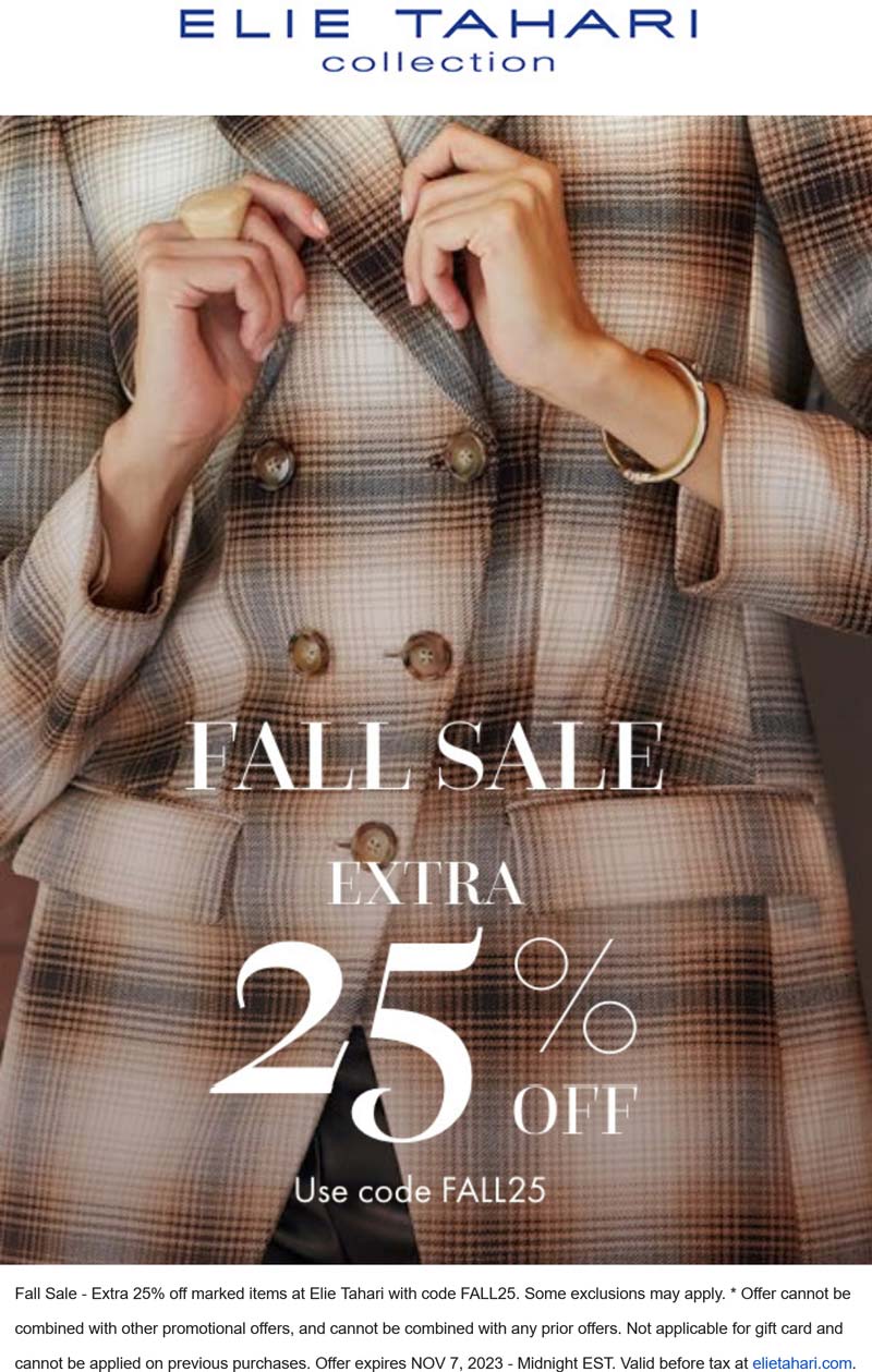 Elie Tahari coupons & promo code for [June 2025]