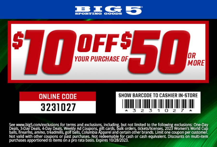 Big 5 coupons & promo code for [June 2025]