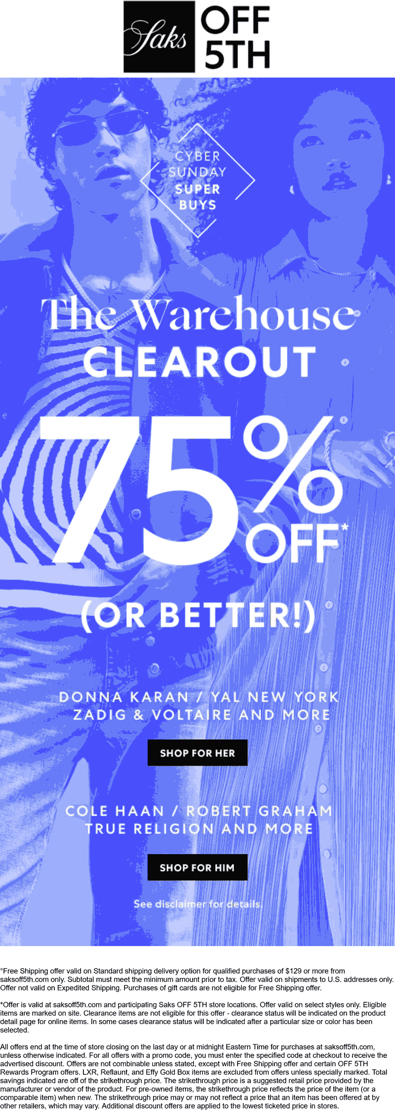 Saks OFF 5TH coupons & promo code for [June 2025]