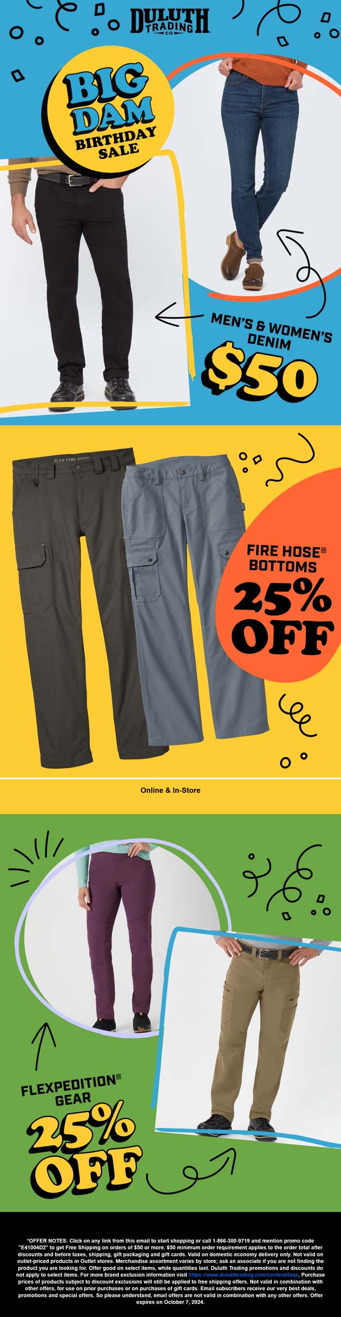 Duluth Trading Co. stores Coupon  25% off pants at Duluth Trading Co., or online via promo code E41004D2 #duluthtradingco 