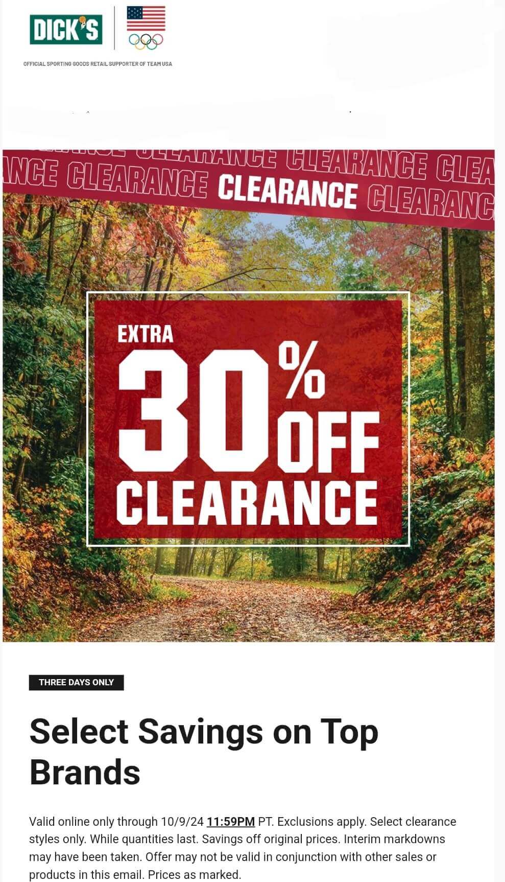 Dicks stores Coupon  30% off clearance at Dicks sporting goods #dicks 