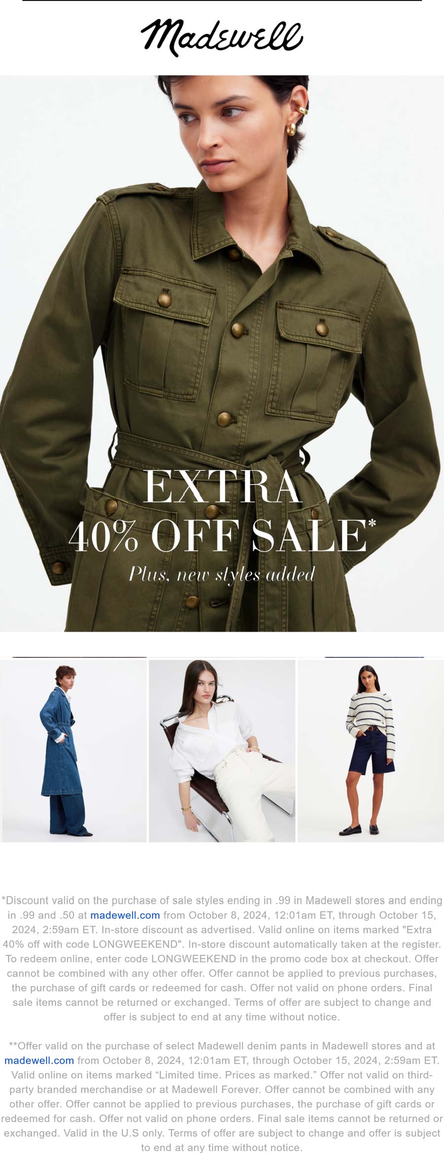 Madewell restaurants Coupon  Extra 40% off sale items at Madewell #madewell 