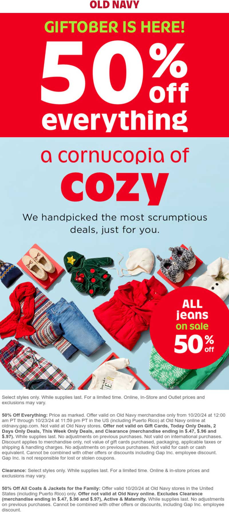 Old Navy stores Coupon  50% off everything at Old Navy #oldnavy 