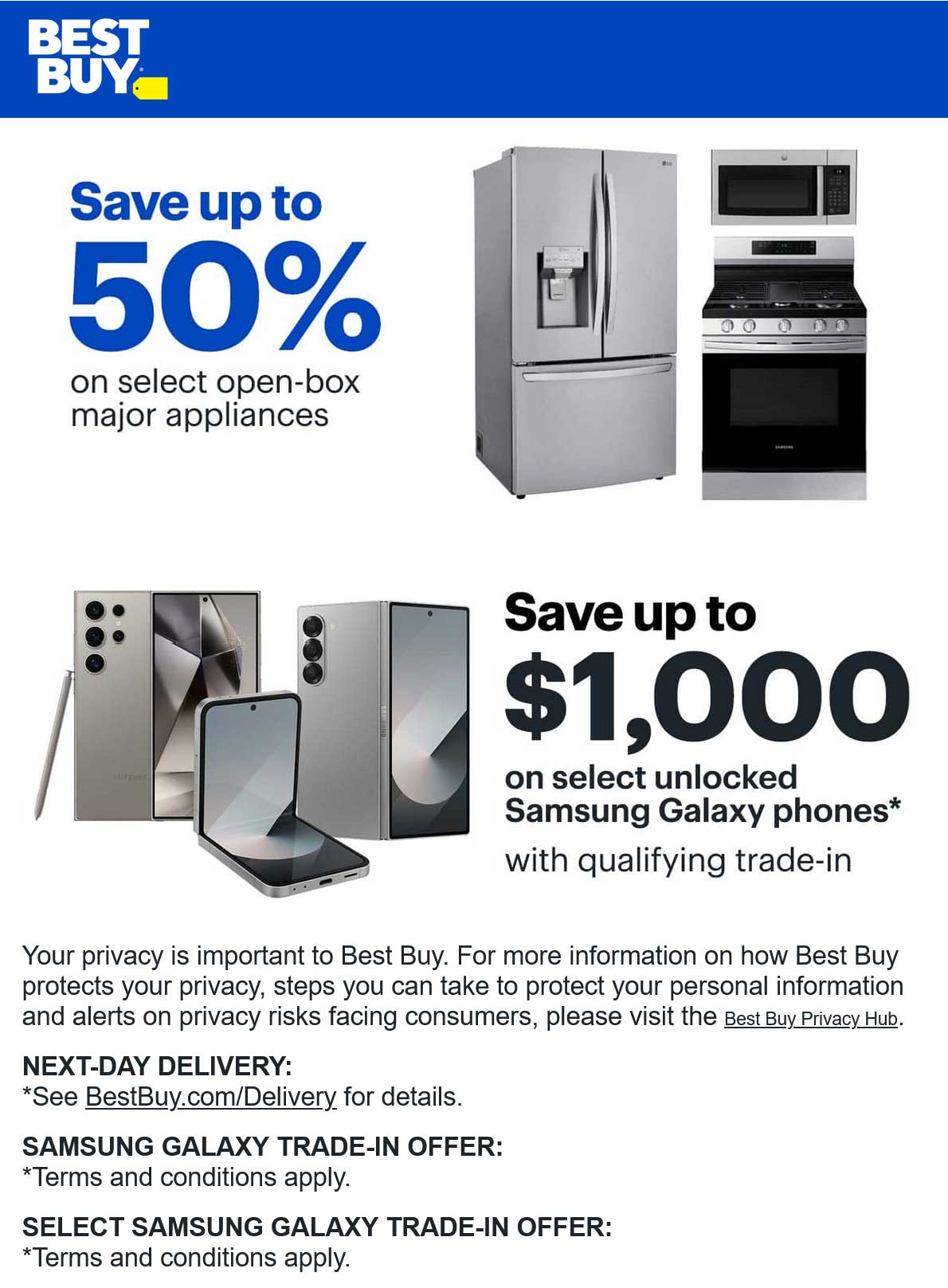 Best Buy stores Coupon  Various open box major appliances are 50% off at Best Buy #bestbuy 