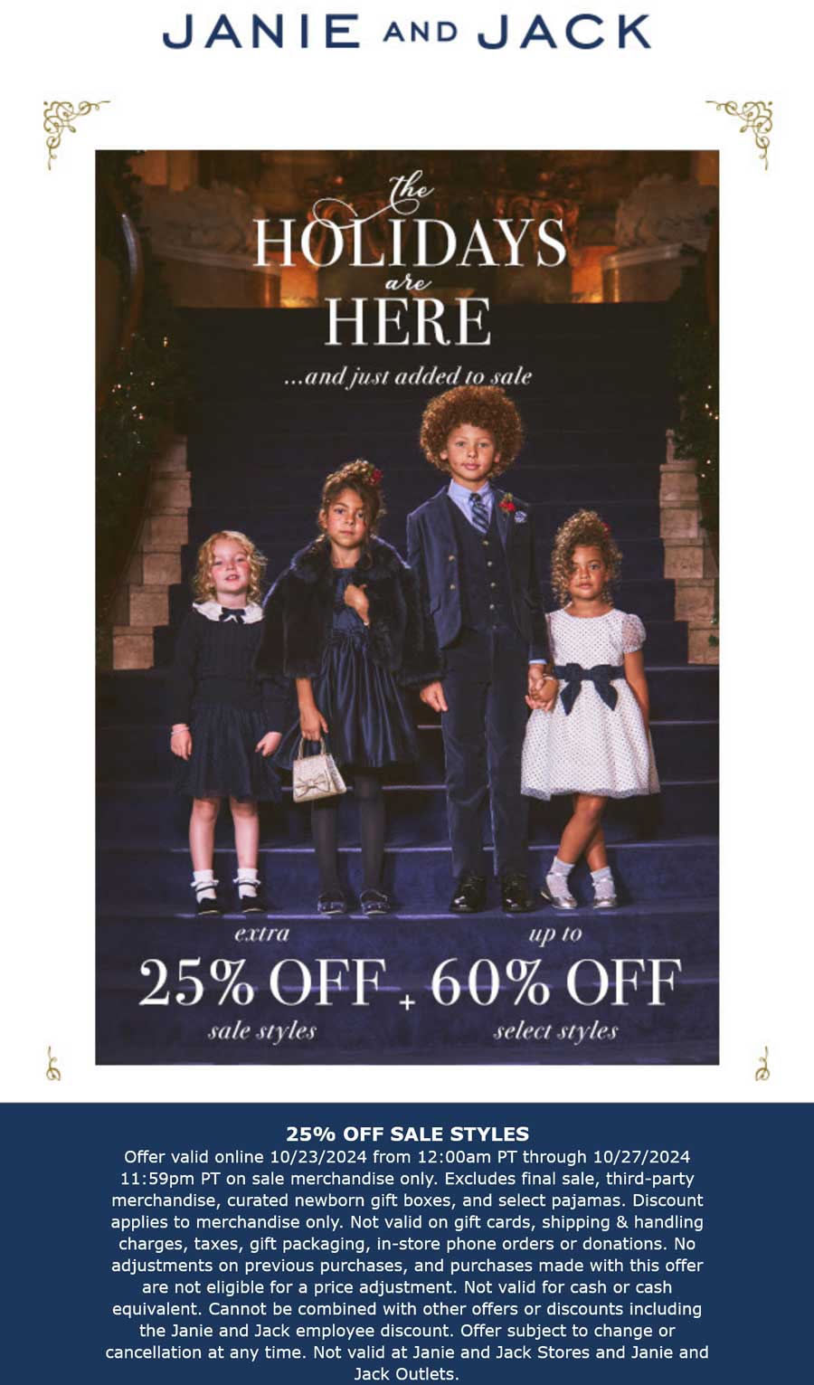 Janie and Jack stores Coupon  Extra 25% off sale styles at Janie and Jack #janieandjack 