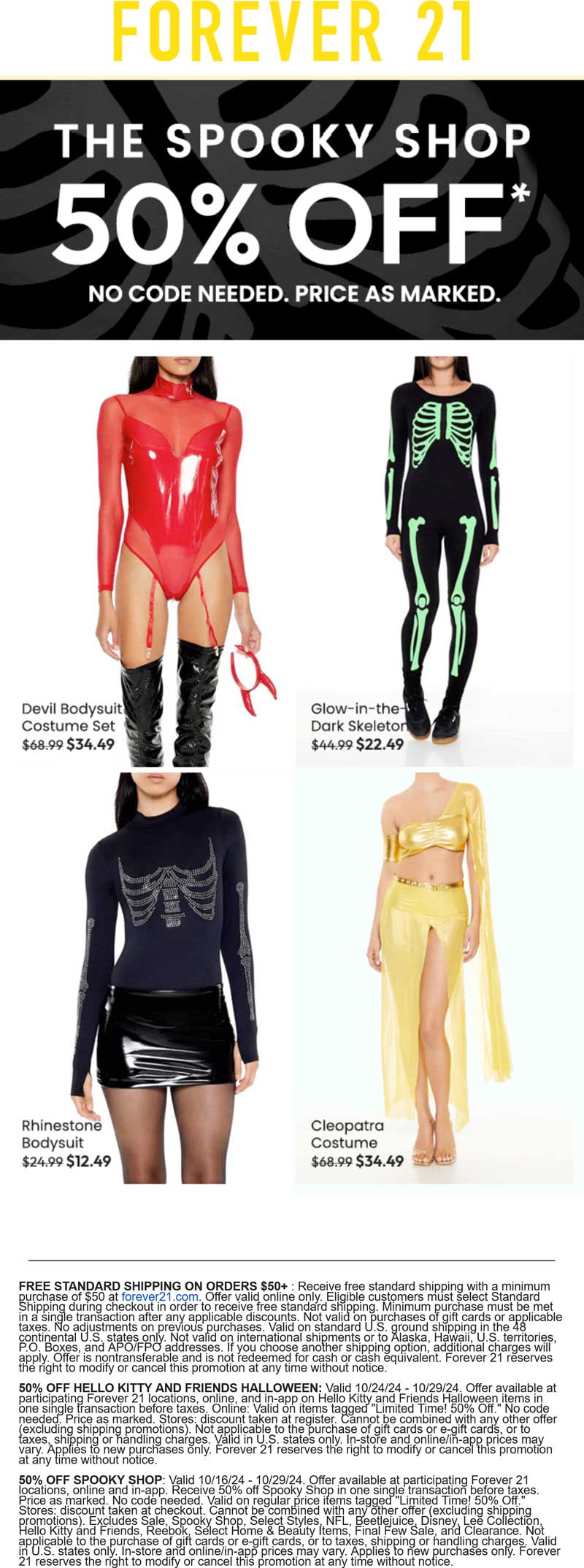 Forever 21 stores Coupon  50% off Halloween at Forever 21 #forever21 