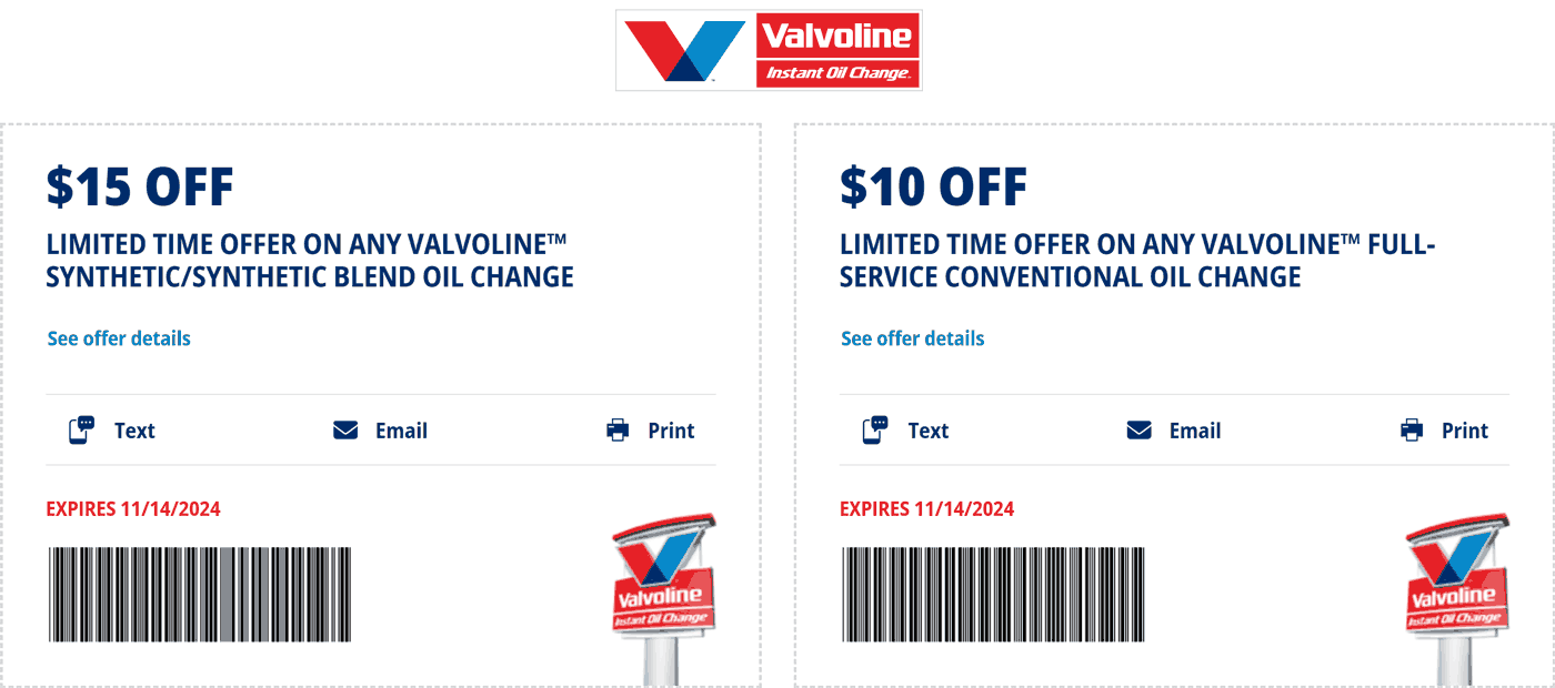 Valvoline stores Coupon  $10-$15 off an oil change at Valvoline #valvoline 