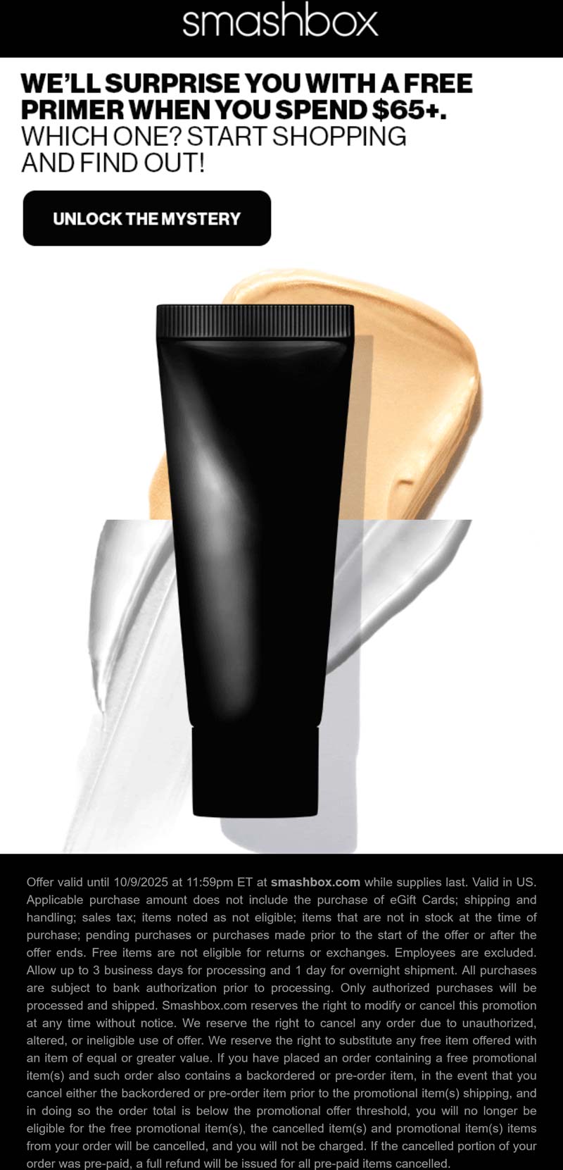 Smashbox Cosmetics stores Coupon  Free primer on $65 at Smashbox Cosmetics #smashboxcosmetics 