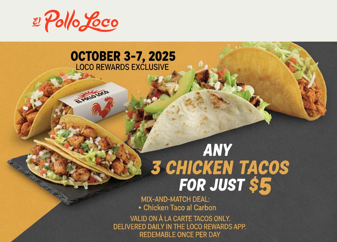 El Pollo Loco coupons & promo code for October 2025