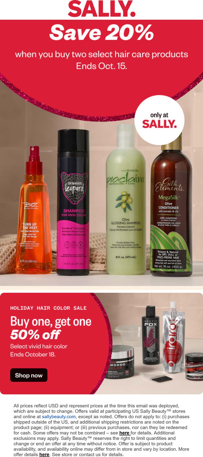 Sally Beauty stores Coupon  20% off 2+ items at Sally Beauty #sallybeauty 