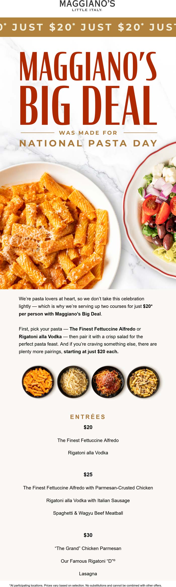 Maggianos Little Italy coupons & promo code for October 2025