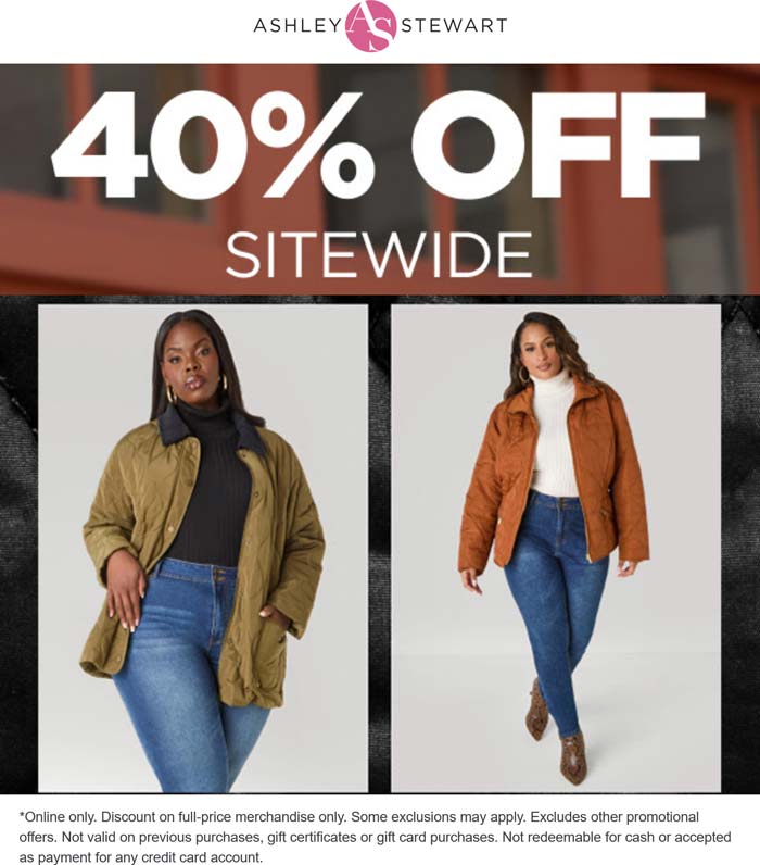 Ashley Stewart coupons & promo code for October 2025