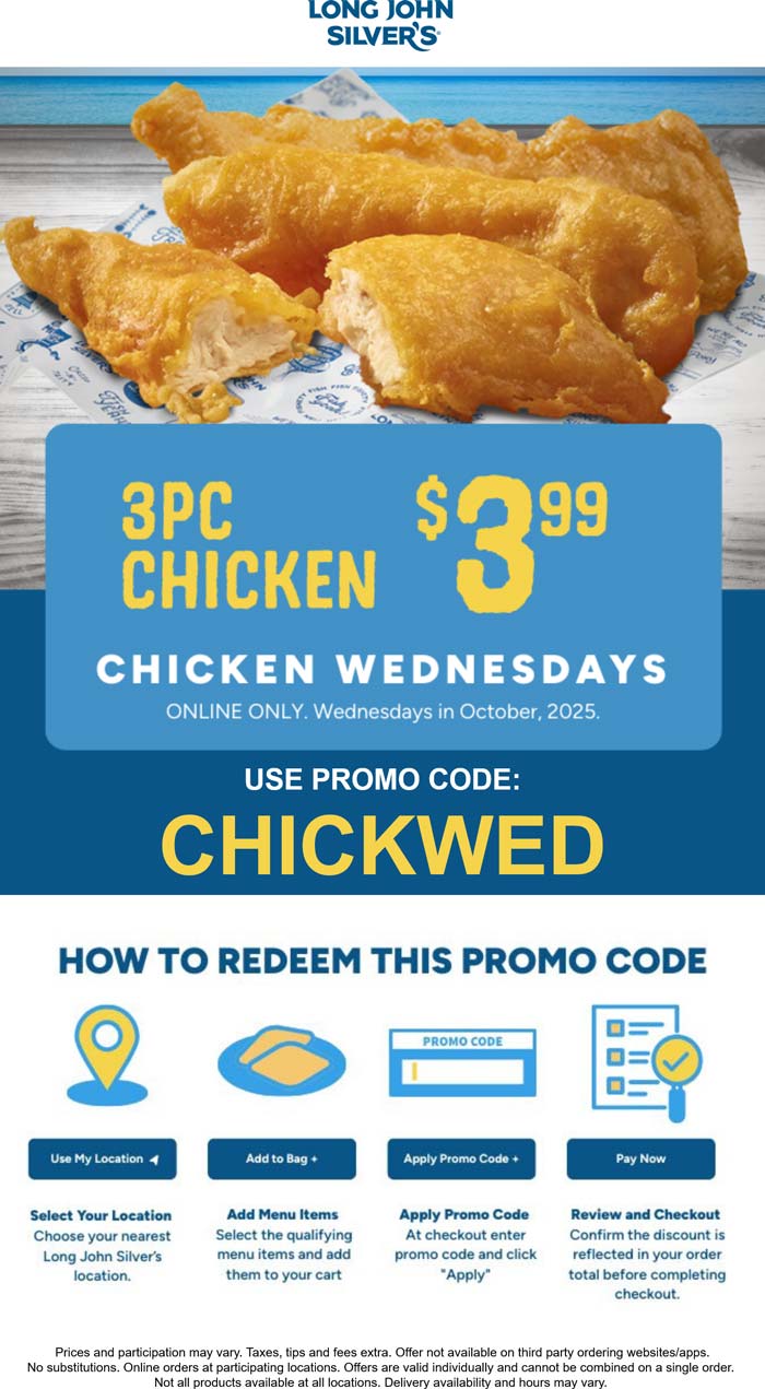 Long John Silvers coupons & promo code for October 2025