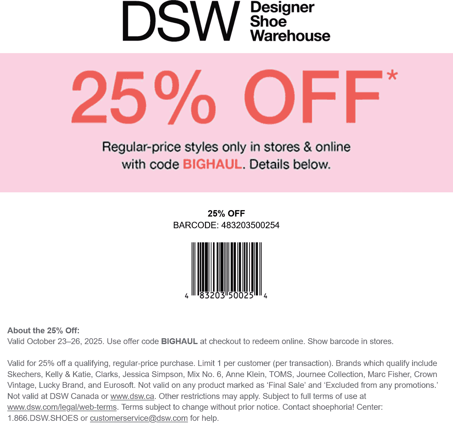 DSW coupons & promo code for October 2025