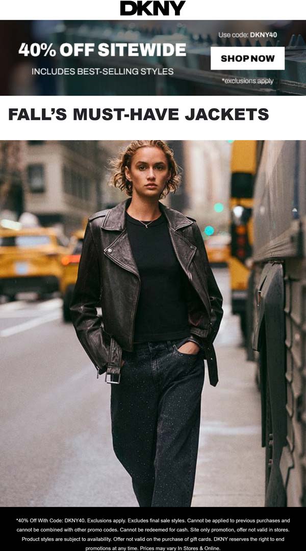 DKNY coupons & promo code for October 2025