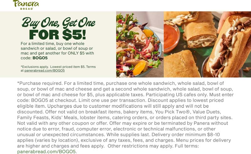 Panera Bread coupons & promo code for October 2025