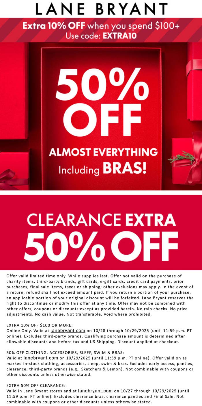 Lane Bryant coupons & promo code for October 2025