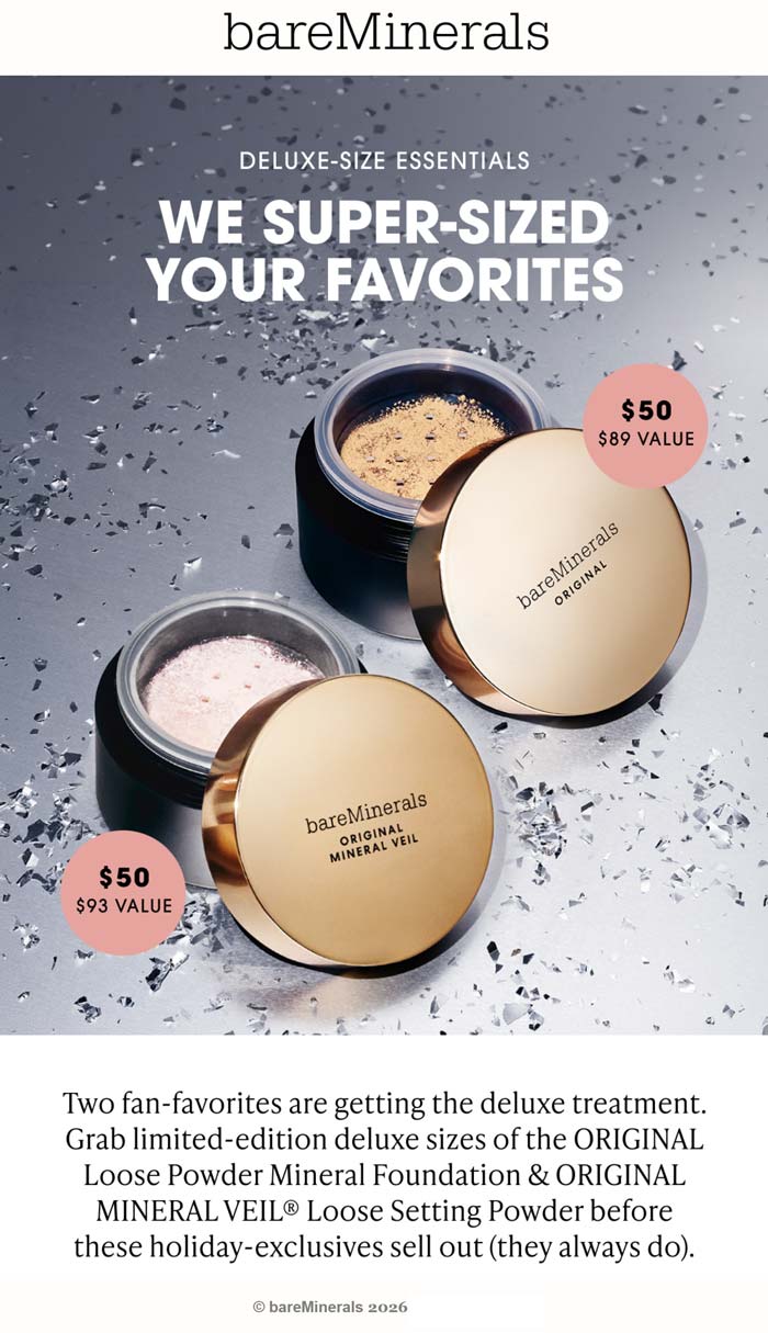 bareMinerals stores Coupon  44% off foundation at bareMinerals #bareminerals 