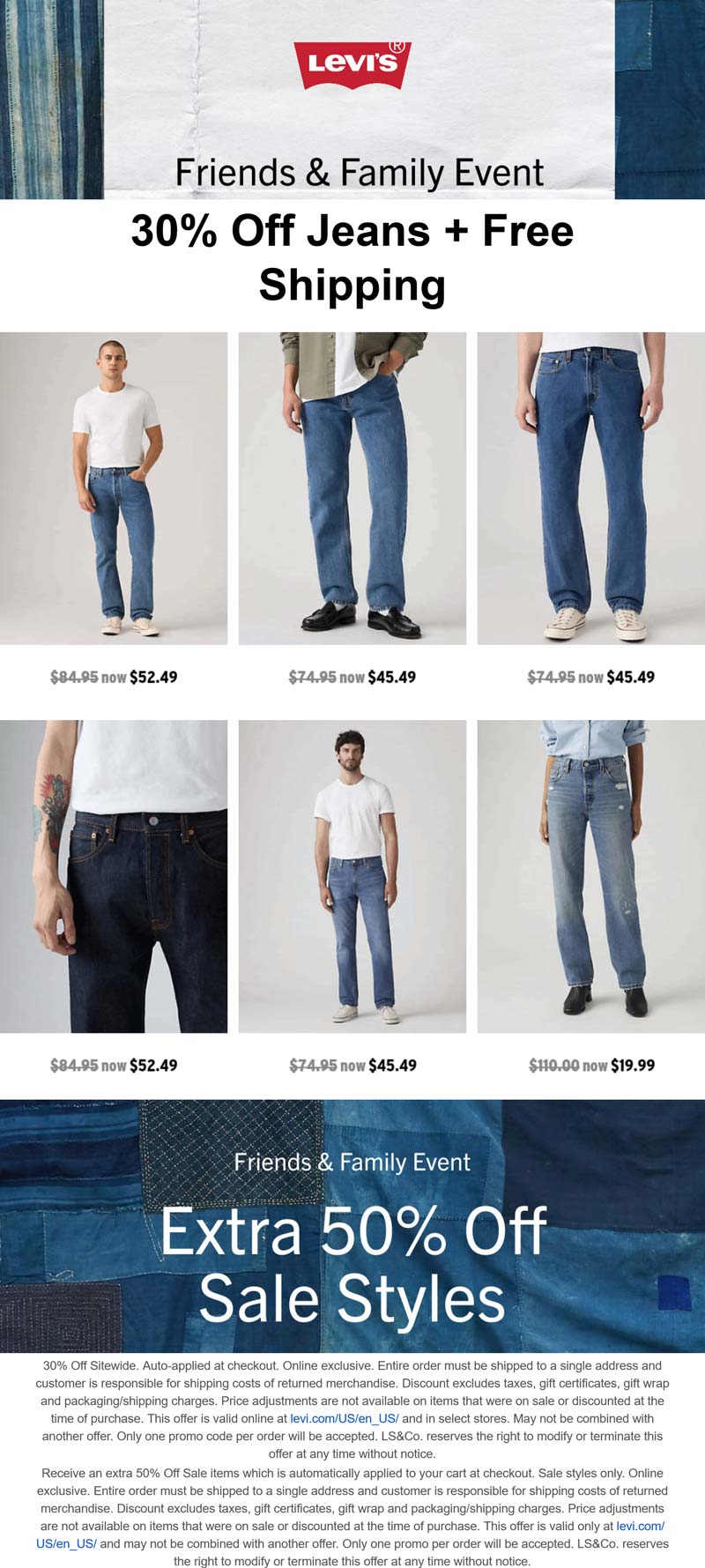 Levis stores Coupon  30% off jeans & extra 50% off sale styles at Levis #levis 