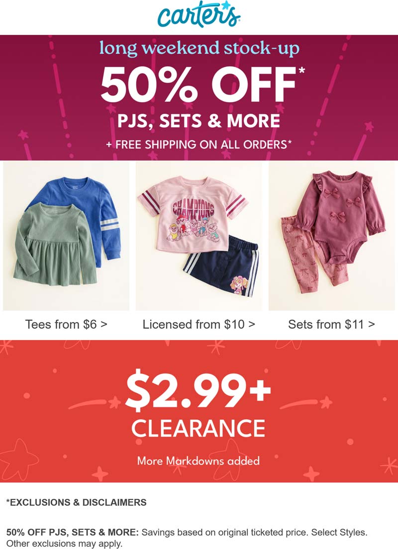 Carters 50% off sets & more at Carters #carters Carters stores Coupon 50% off sets & more at Carters #carters
