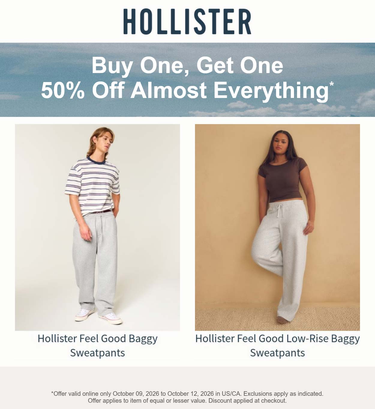 Hollister stores Coupon  Second item 50% off online at Hollister #hollister 