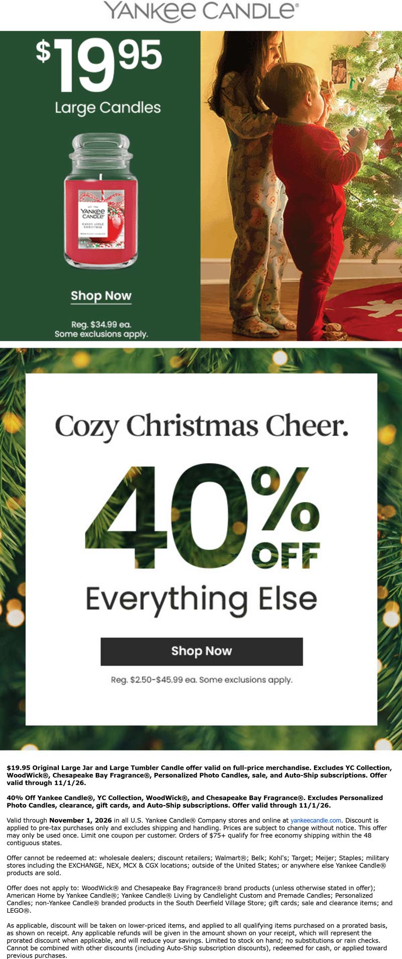 40% off at Yankee Candle