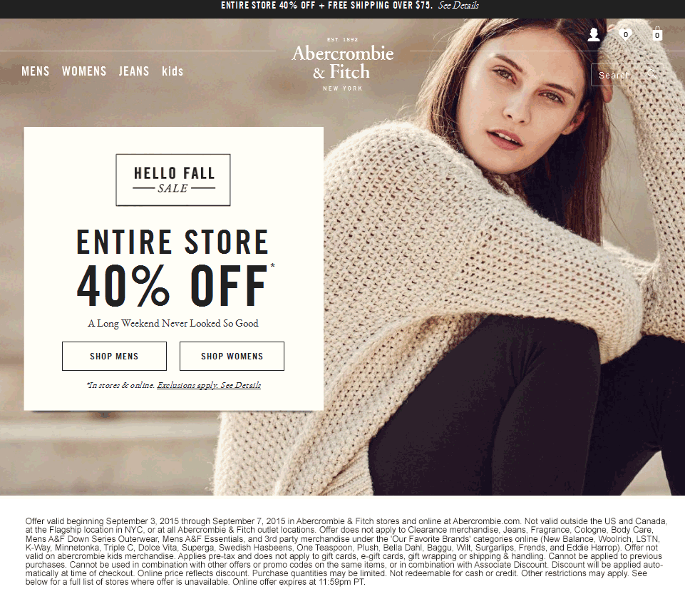 Abercrombie & Fitch October 2020 Coupons and Promo Codes 🛒