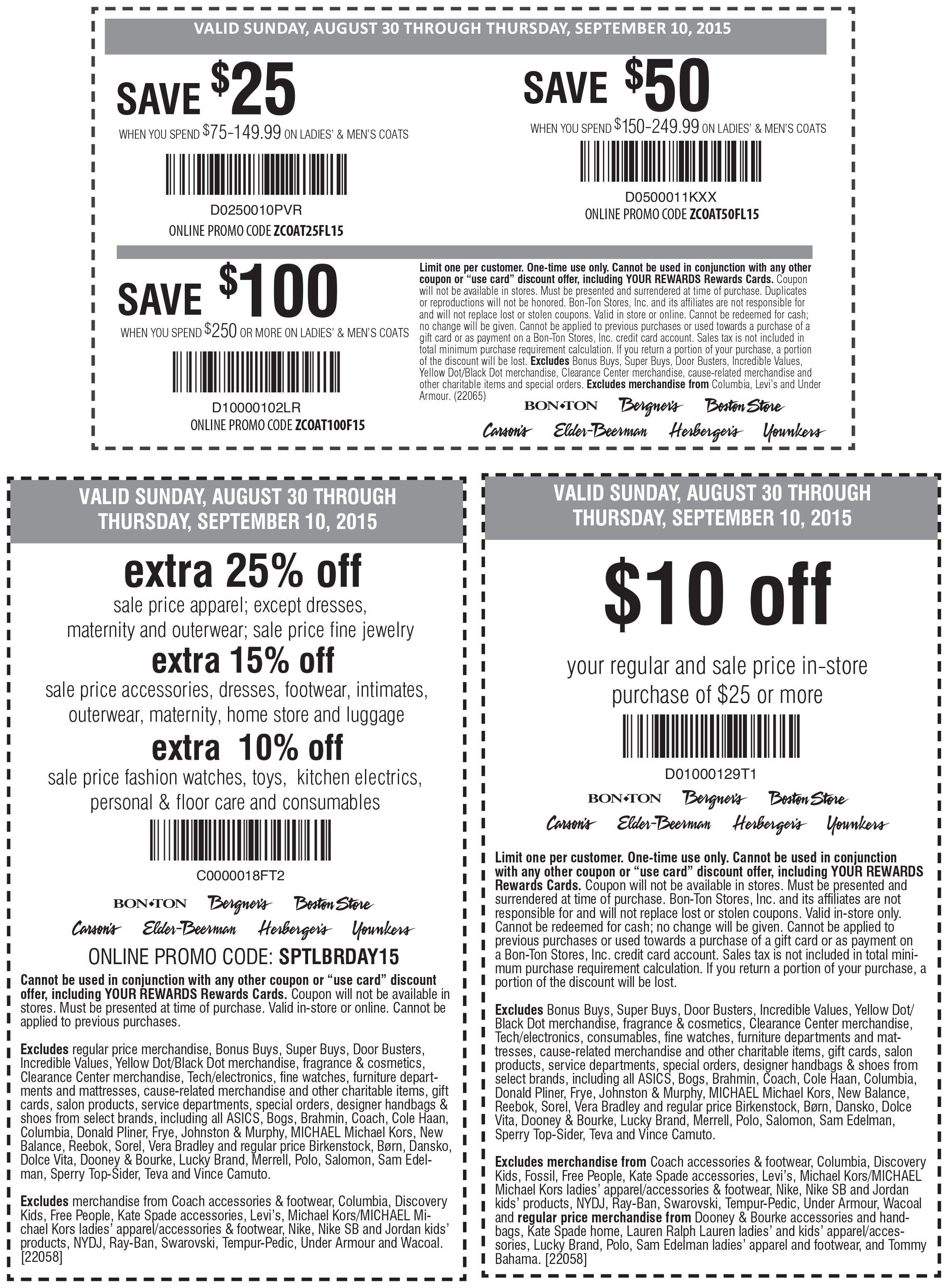 Carsons Coupon April 2024 $10 off $25 & more at Carsons, Bon Ton & sister stores, or 25% off sale online via promo code SPTLBRDAY15