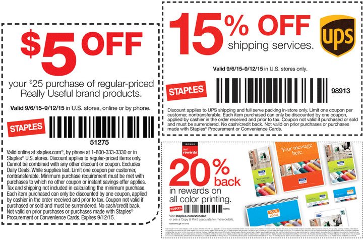 Staples Coupon April 2024 15% off UPS shipping & more at Staples