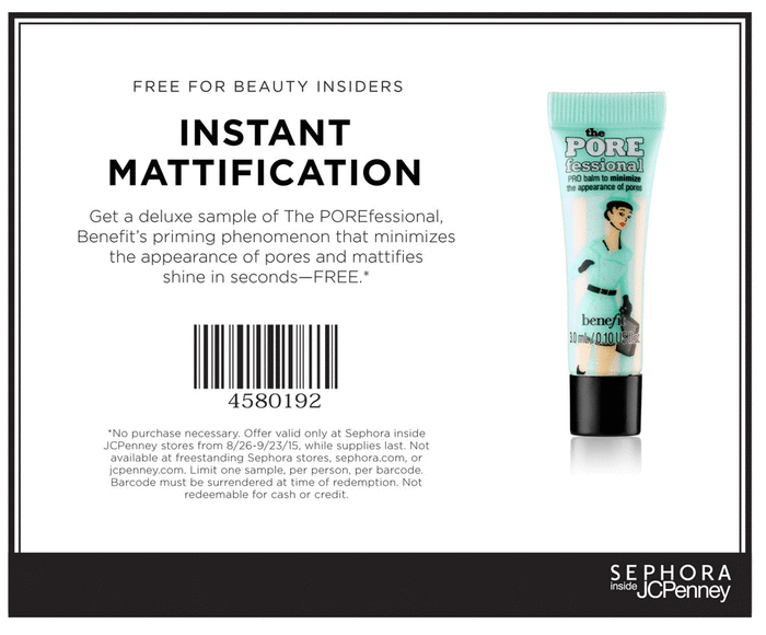 Sephora Coupon April 2024 Free Sample: Pore balm in-store at Sephora JCP