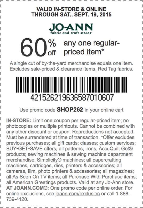 Jo-Ann Fabric coupons & promo code for [May 2024]