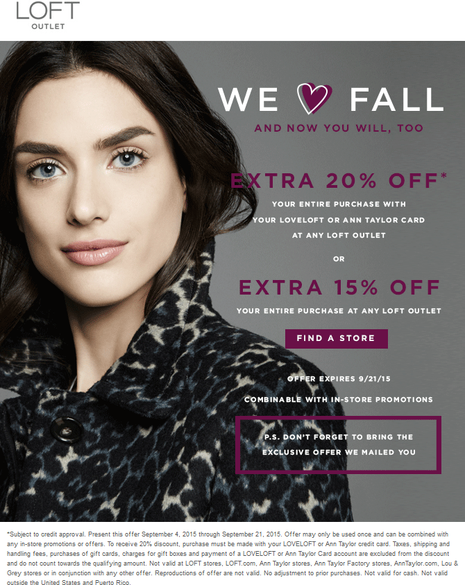 LOFT Outlet Coupon April 2024 Extra 15% off at LOFT Outlet locations