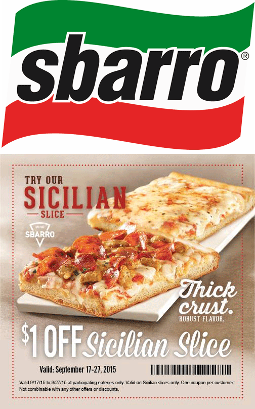 Sbarro coupons & promo code for [May 2024]
