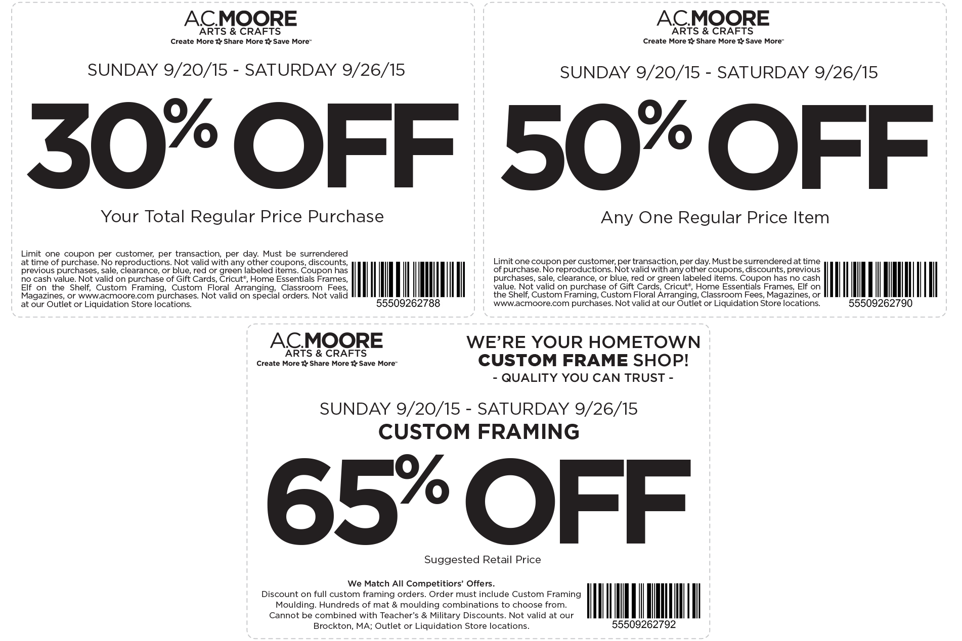 A.C. Moore Coupon April 2024 30% off everything, 50% off a single item at A.C. Moore