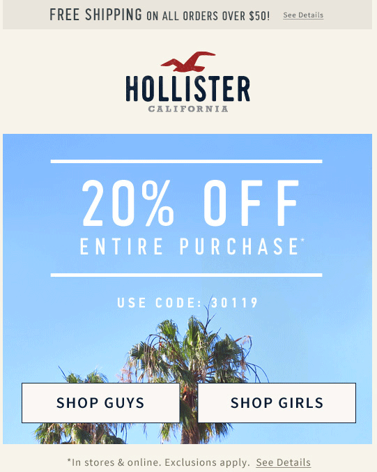 Hollister coupons & promo code for [May 2024]