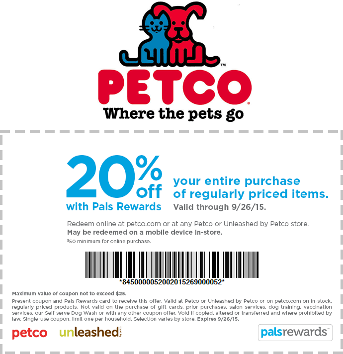 Petco Coupon April 2024 20% off at Petco, or online via promo code bff20