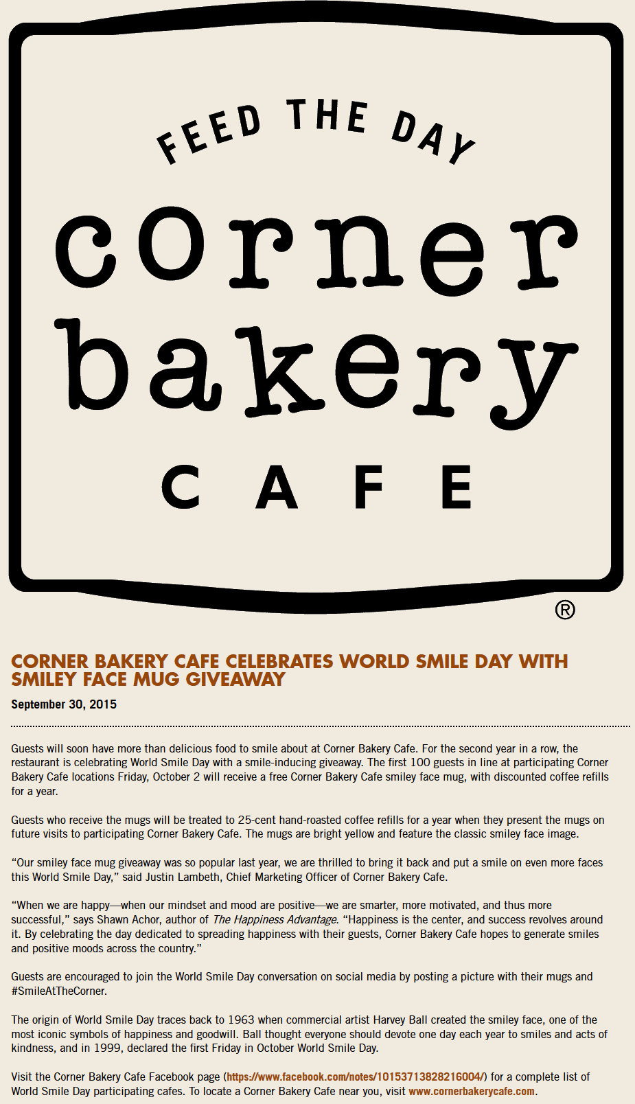 Corner Bakery Coupon April 2024 Free mug and cheap coffee all year to first 100 Friday at various Corner Bakery cafe
