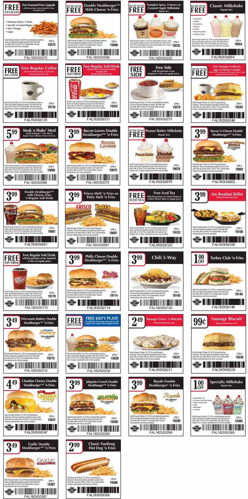 Steak n Shake Coupon April 2024 Second steakburger meal free & more at Steak N Shake