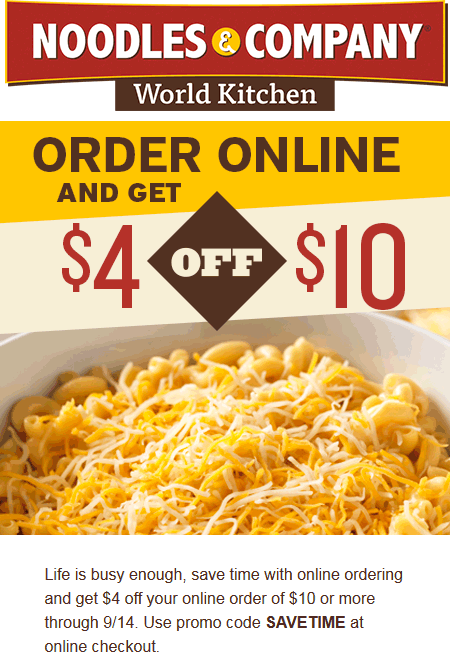 Noodles & Company coupons & promo code for [May 2024]