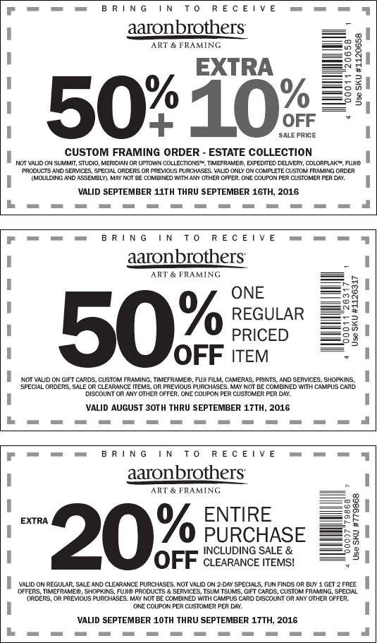 Aaron Brothers Coupon April 2024 60% off framing & more at Aaron Brothers