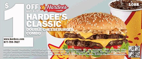 Hardees Coupon March 2024 Shave a buck off your burger combo at Hardees